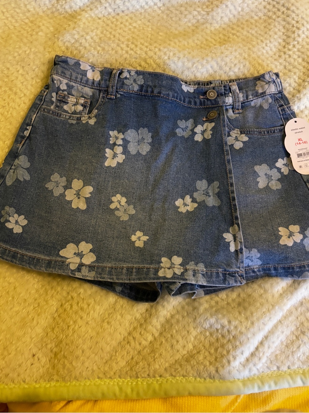 wonder nation Blue Floral Denim Skort